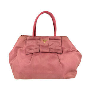 Prada Tessuto Bow Tote handbag handles signature bow Pink